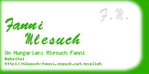 fanni mlesuch business card